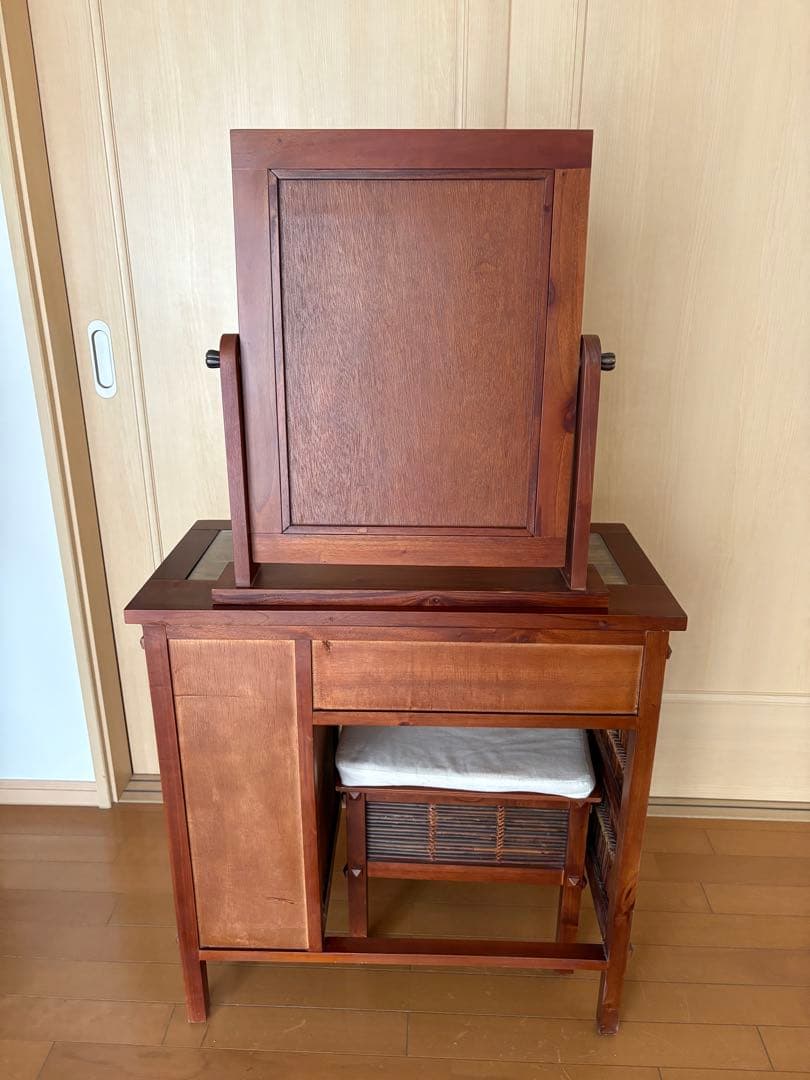 タイ産 木製ドレッサー ミラー 鏡台