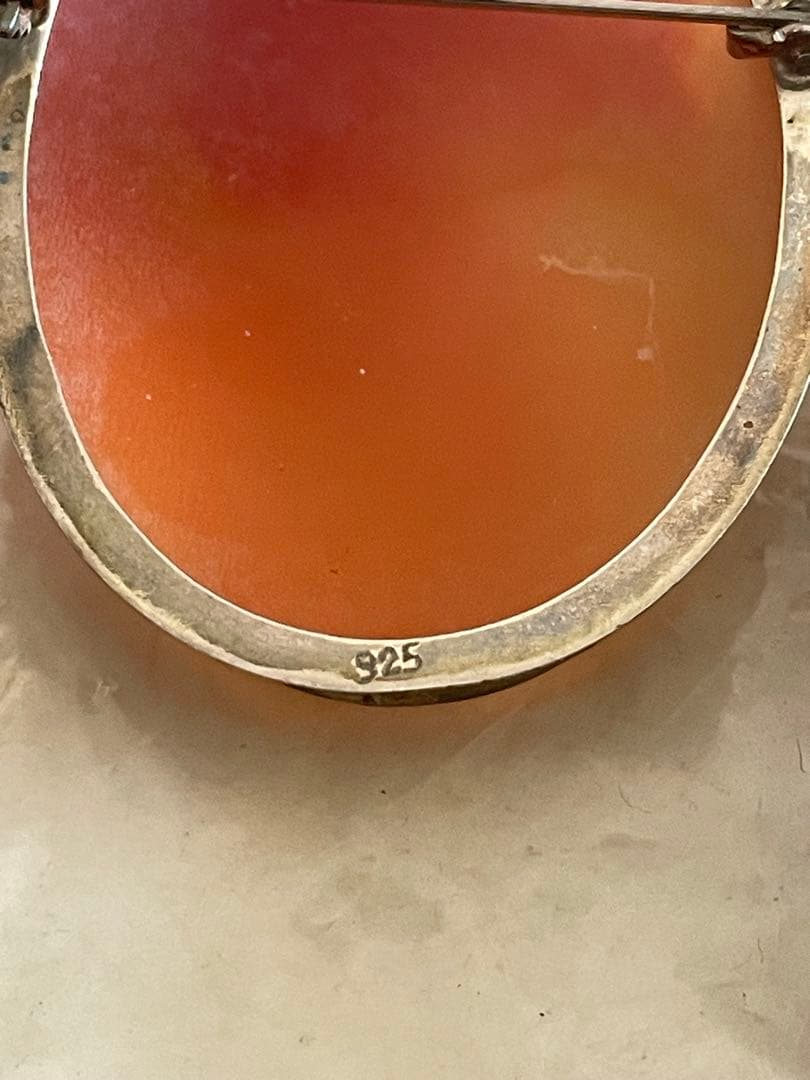 カメオ　ペンダントトップ　ブローチ　925銀