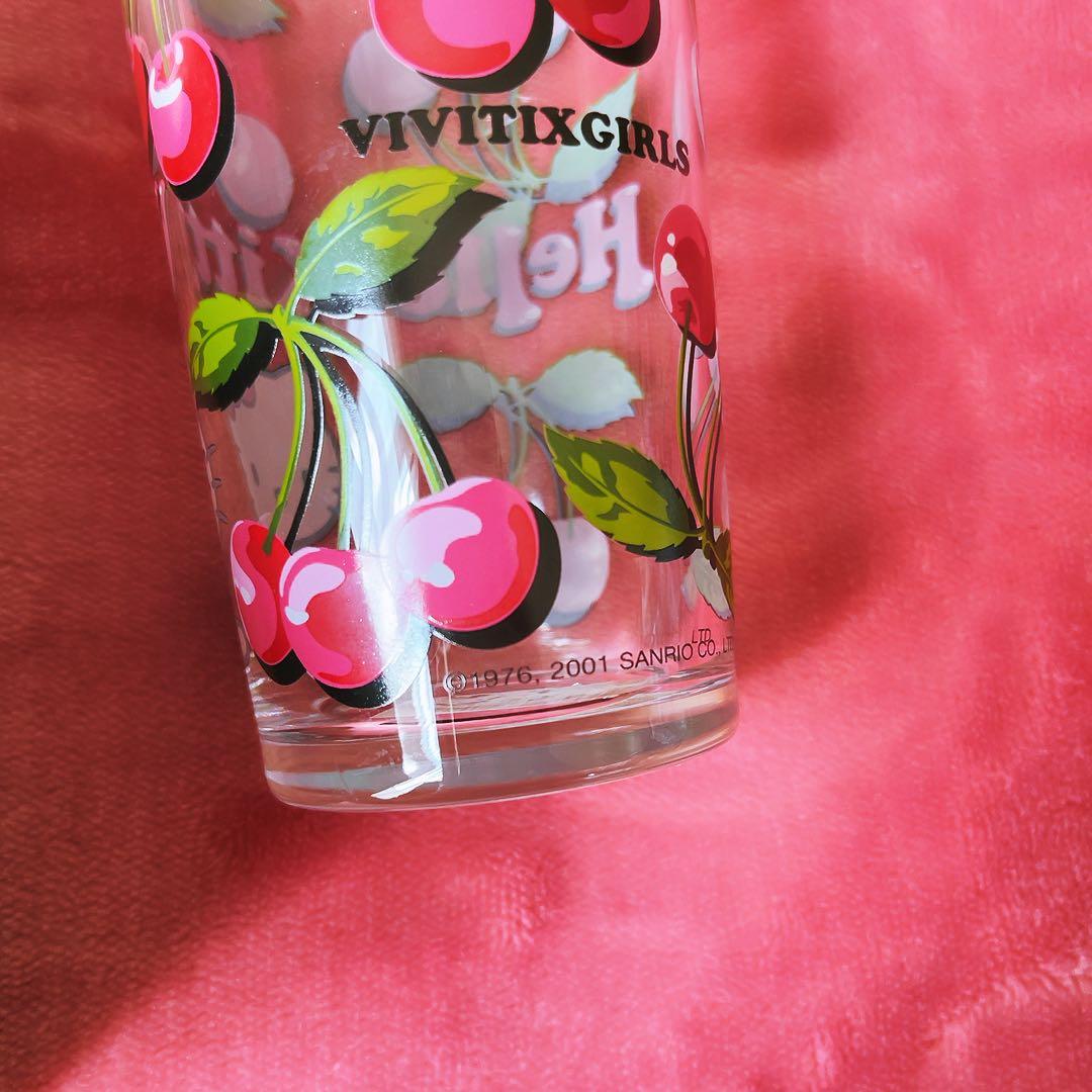 希少レア　ハローキティ　グラス　チェリー　vivitex 2001 サンリオ
