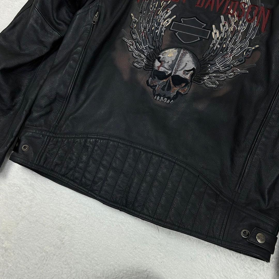 激レア XXL相当 HARLEY-DAVIDSON ライダースジャケット スカル