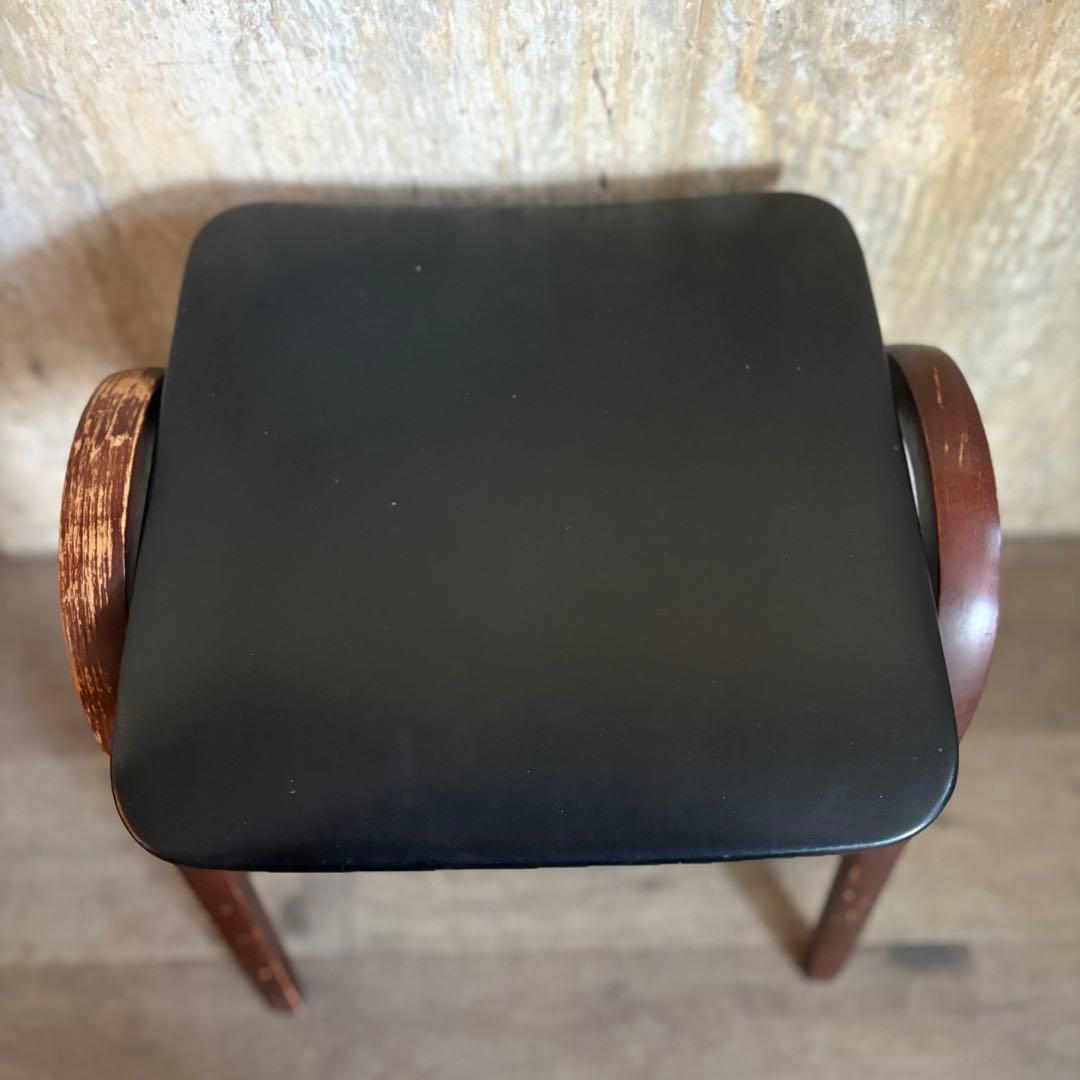 秋田木工　スタッキングスツール　ブラック　剣持勇　曲木