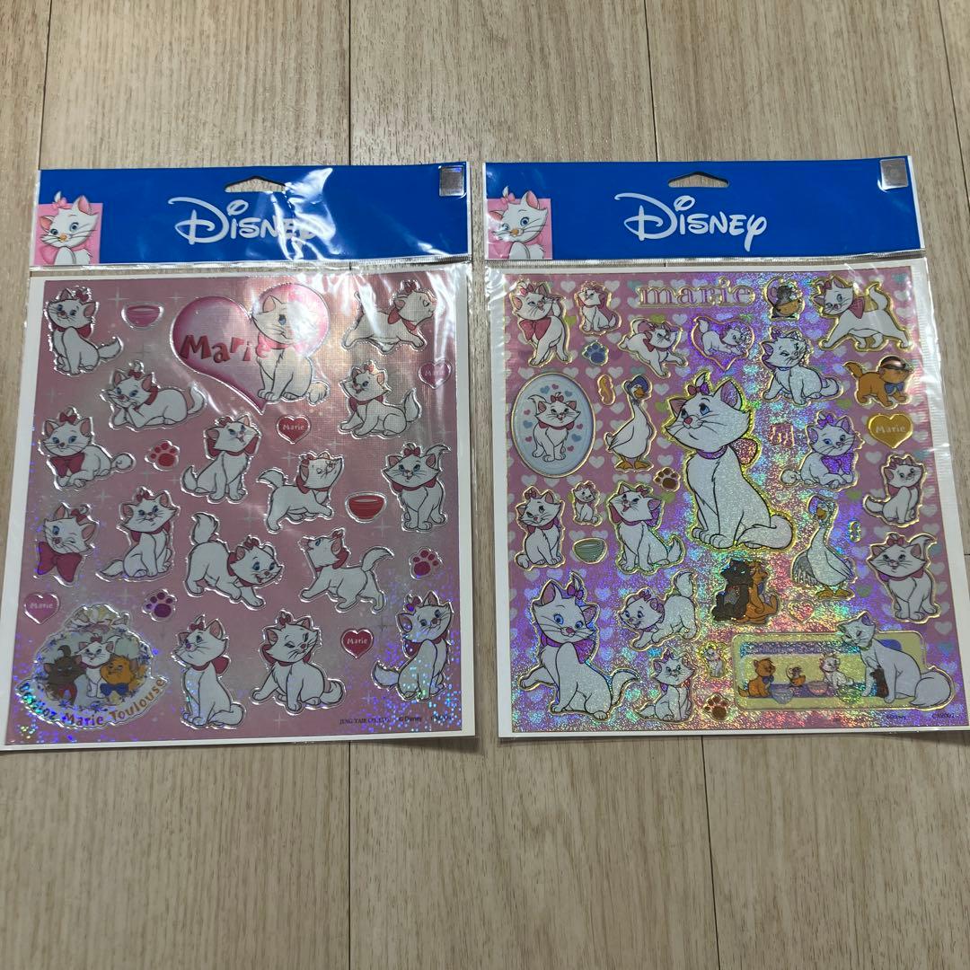 【未使用】マリー　ディズニー　キラキラ　シール　ピンク　プレミア