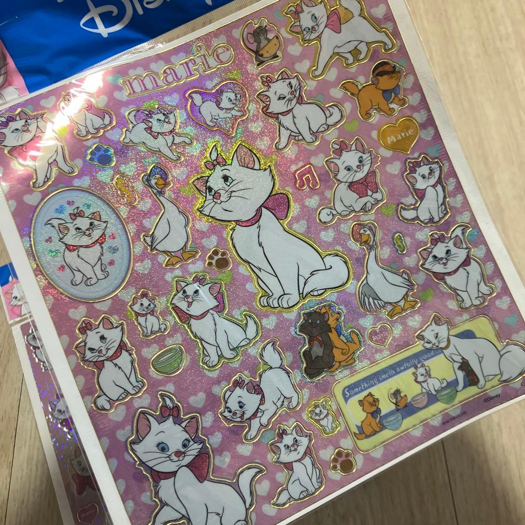 【未使用】マリー　ディズニー　キラキラ　シール　ピンク　プレミア