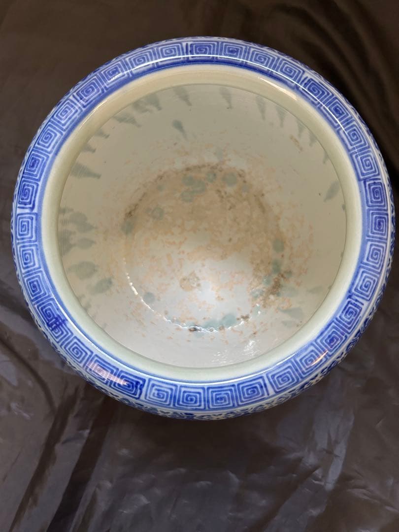 青白陶器 火鉢 山水画　昭和時代　祖父の品　陶器　手あぶり　青