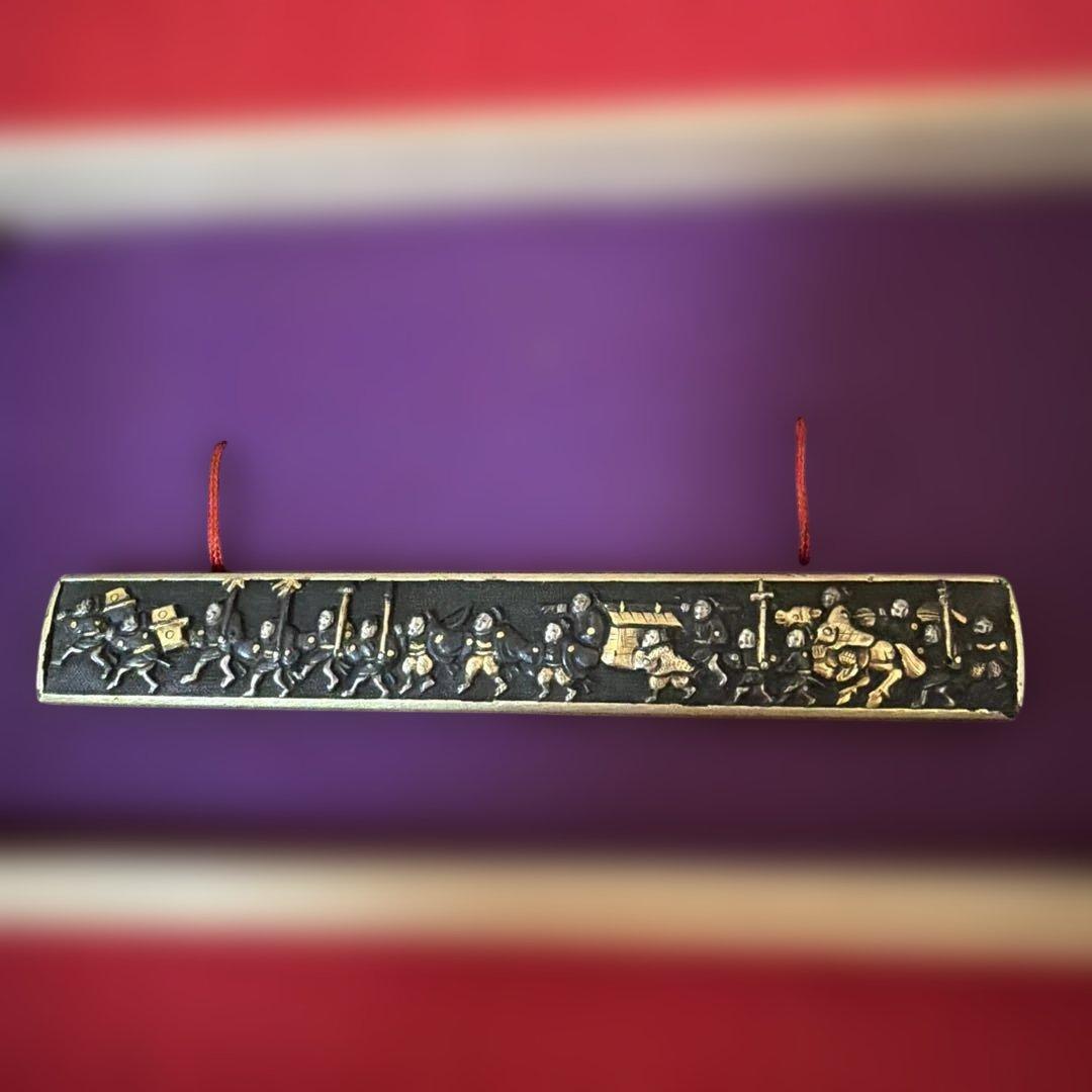 骨董品　古美術　金銀象嵌 赤銅魚々子地小柄 趣深き逸品です　刀装具