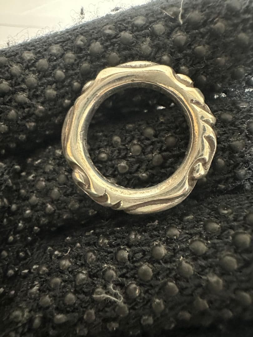 納品書有 クロムハーツ 正規品 スクロールバンド リング 約11.5号