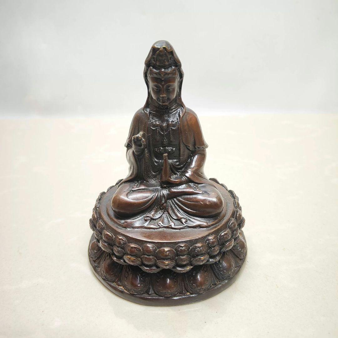 銅器 観音菩薩 書道具 文房具 置物 装飾品 工芸品 美術品