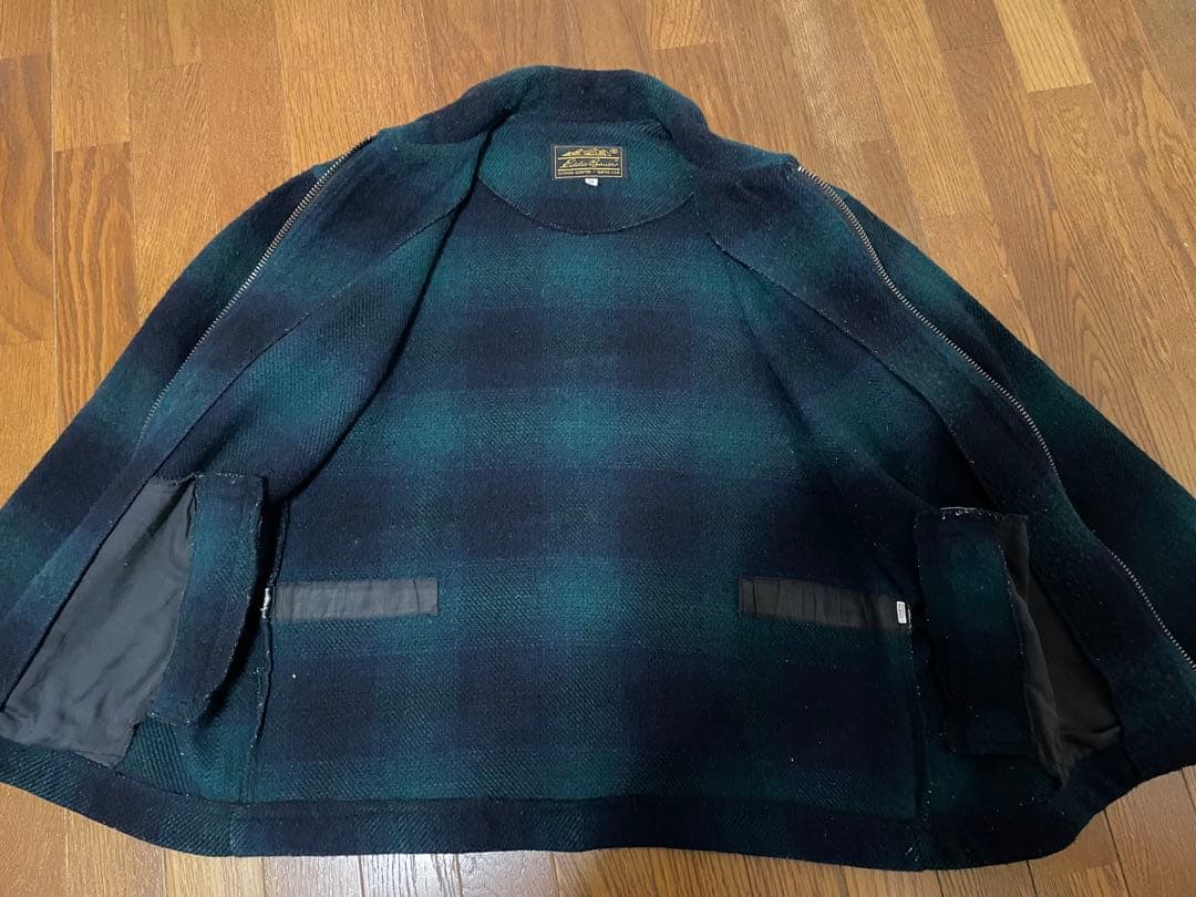 ケンちゃん　eddie bauer オンブレウール ジャケット　グリーン