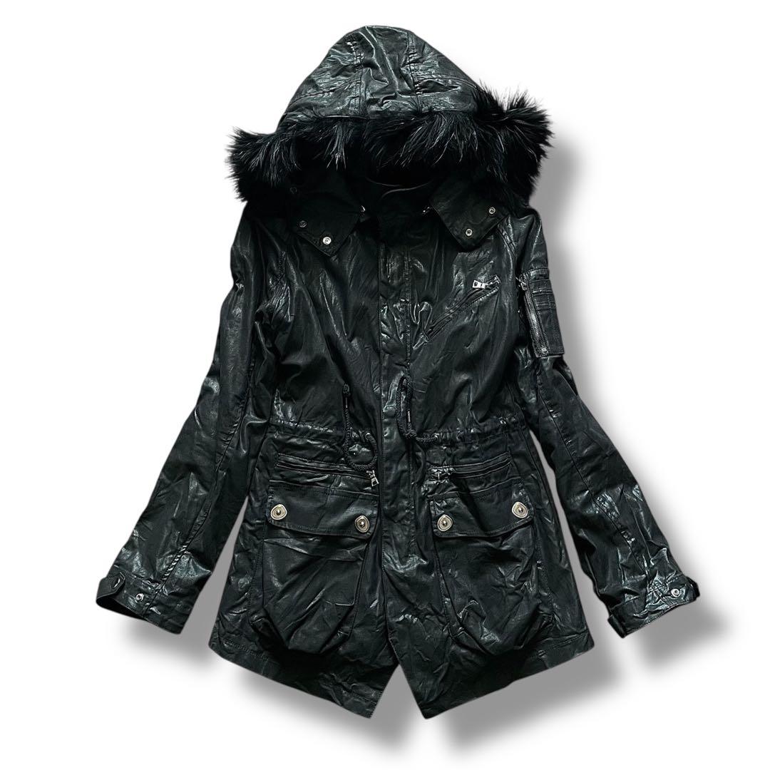 ジャケット・アウター 00s COATING FUR MILITARY MODS COAT