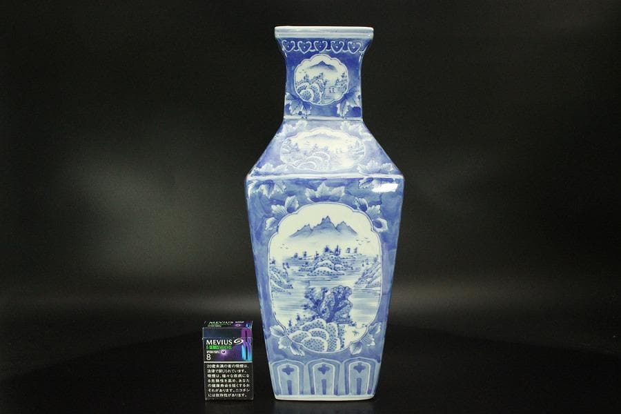 中国美術 窓絵 古い花瓶(ZE512)