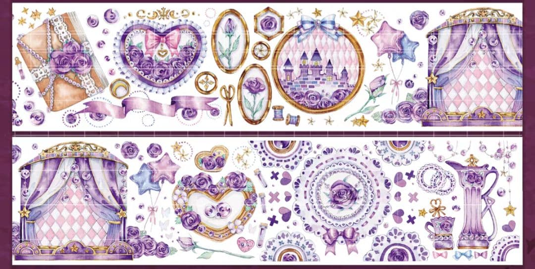 巻売 604★ 海外 マスキングテープ マステ PET 花 薔薇 人物 虹光