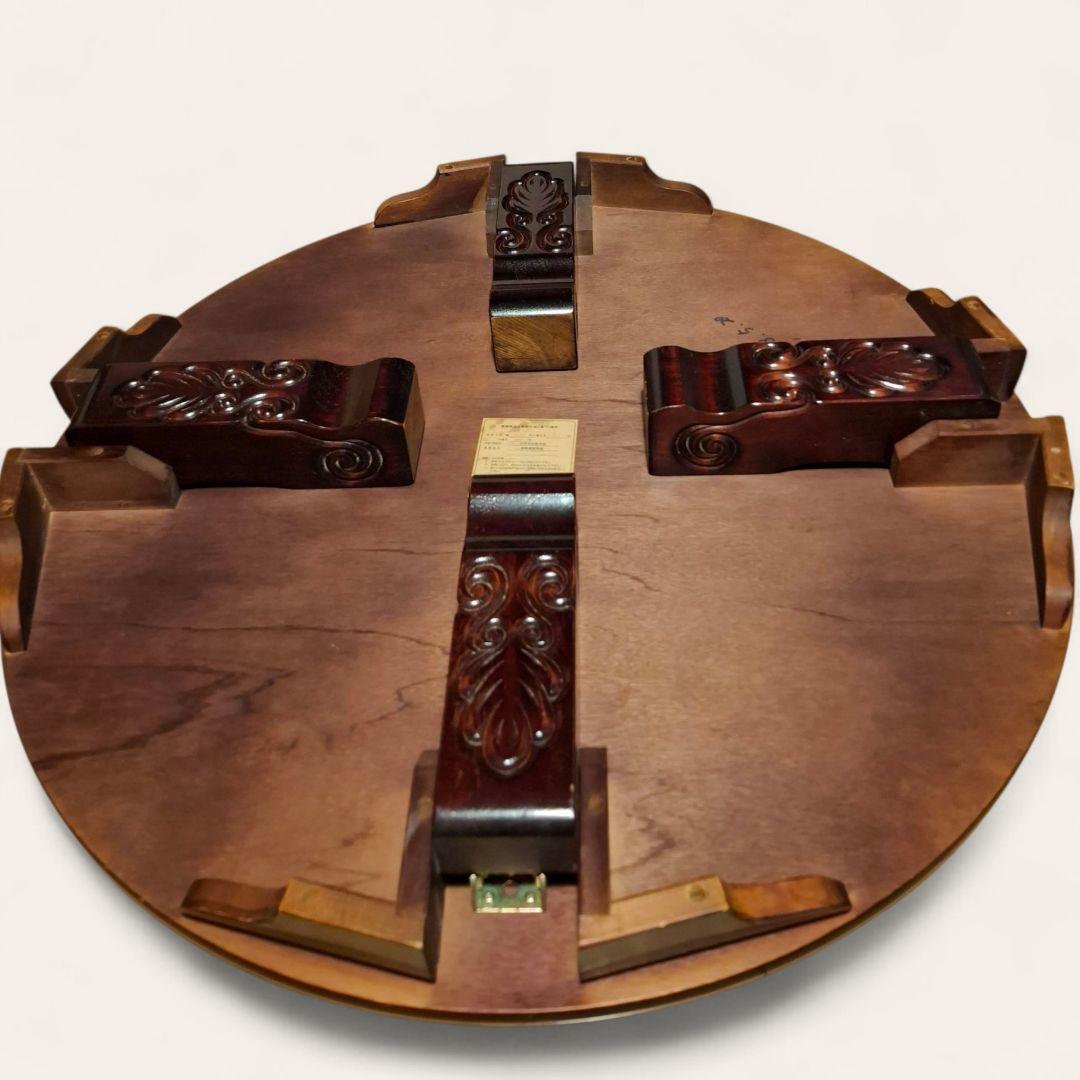 木製 折りたたみ ちゃぶ台 直径90cm 円卓 丸テーブル 座卓 昭和レトロ