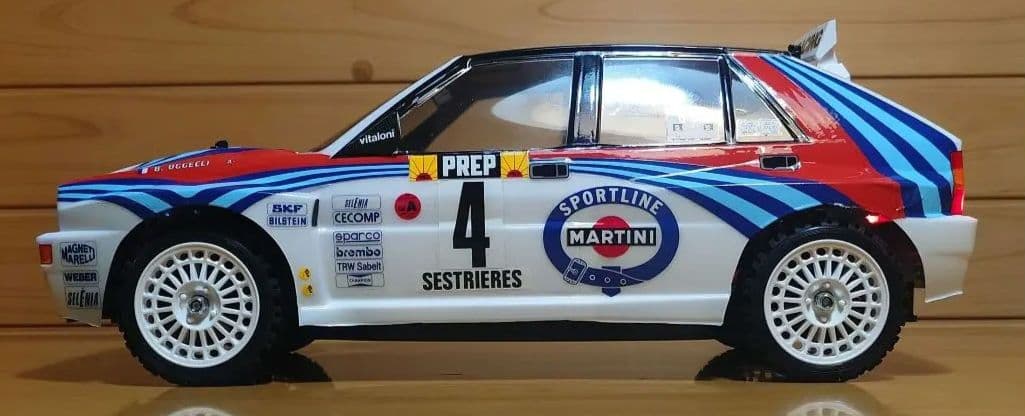 田宮RCランチアデルタインテグラーレLEDライト付＆プロポバッテリ…完成品セット