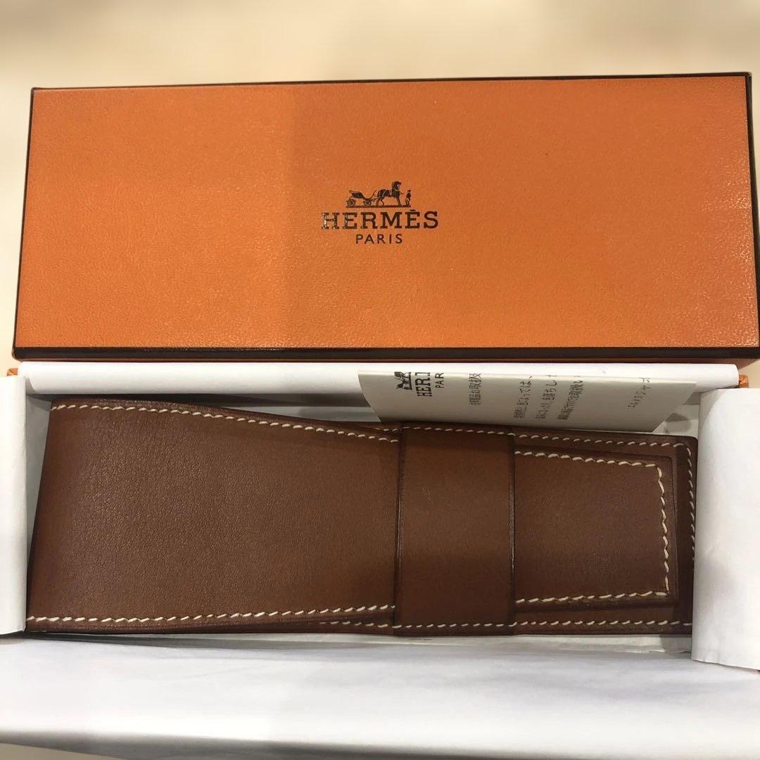 HERMES ヒューゴ　ペンケース　筆箱 Sサイズ ブラウン