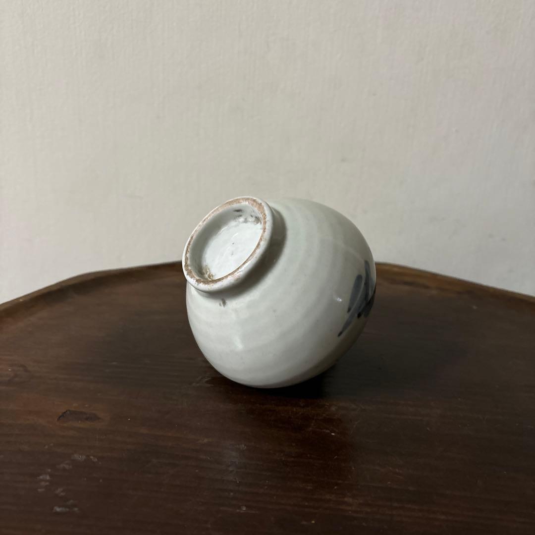 古伊万里染付油壷　⑥江戸時代　骨董　民芸　古道具　アンティーク検:白洲正子　李朝