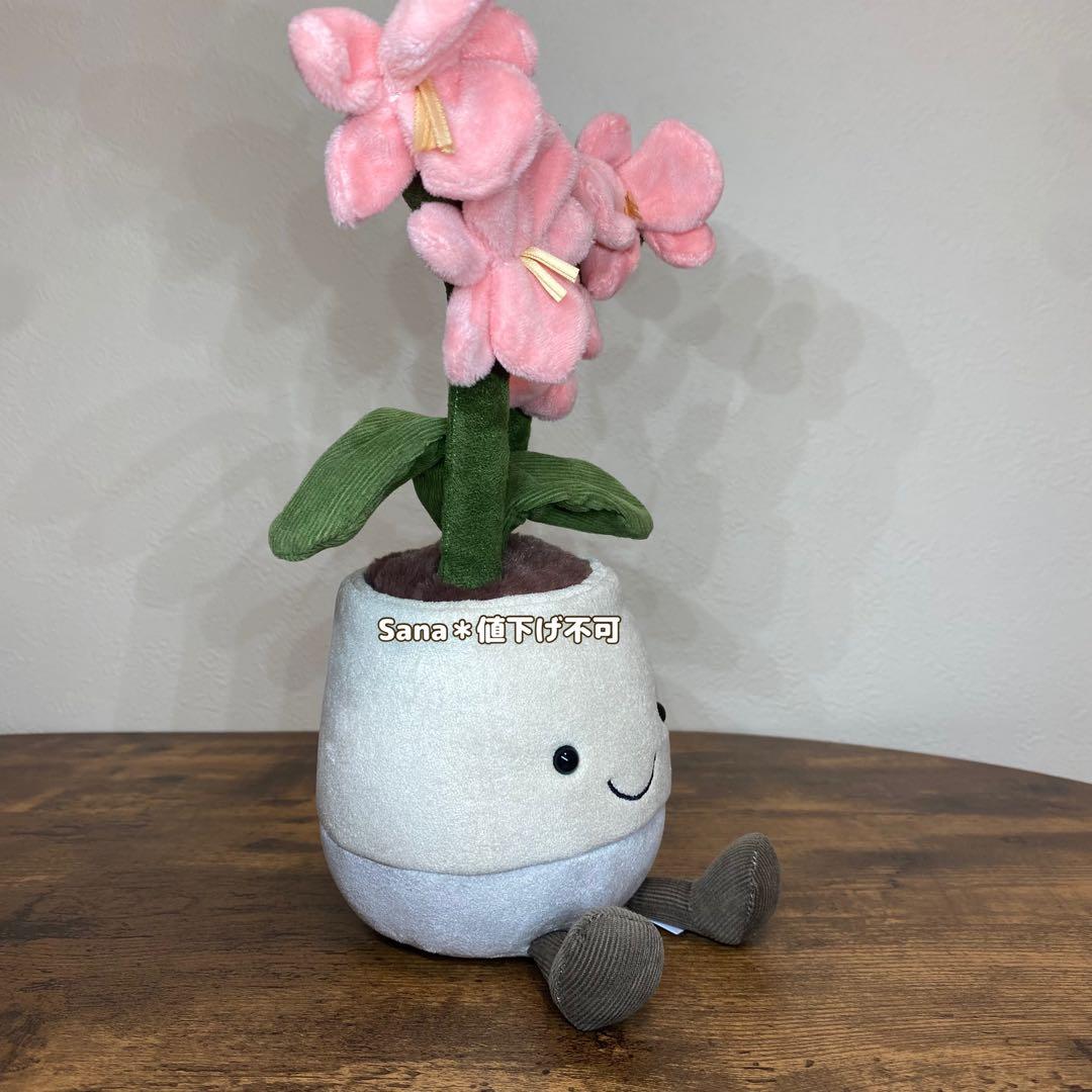 新品　ジェリーキャット　花　蘭　胡蝶蘭　ラン　観葉植物　ぬいぐるみ