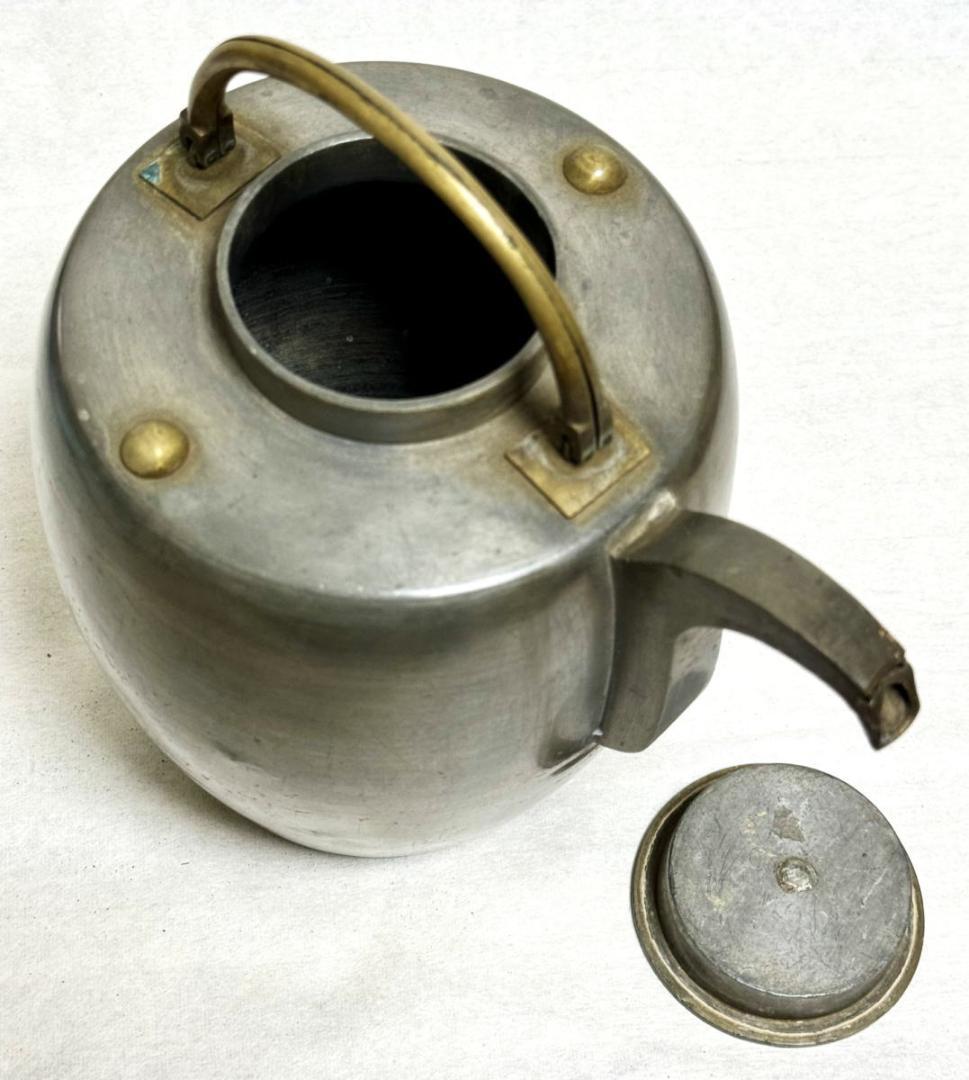 古琉球王国 朱塗沈金湯庫 タークー 錫茶壺 水注 茶道具 江戸 WWST001