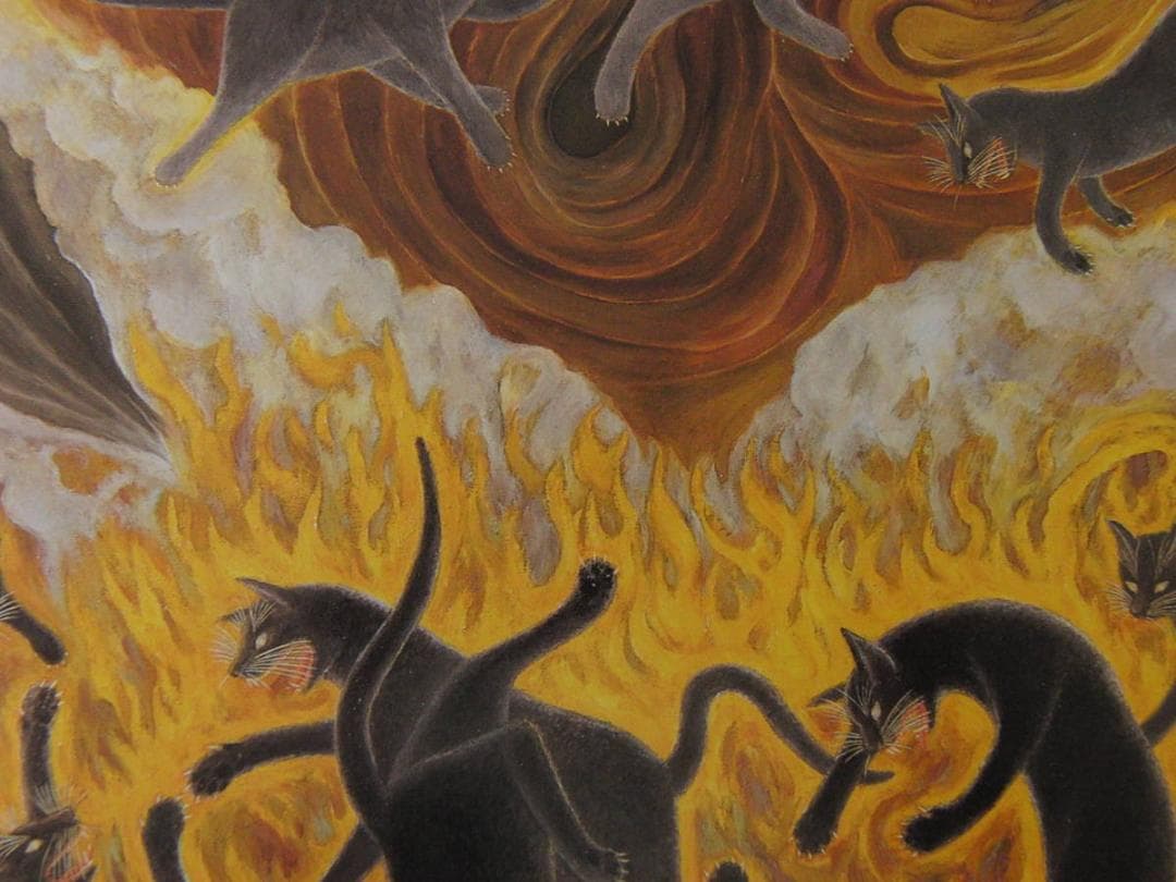 橘公俊、【煩悩の炎】、希少な額装用画集より、新品額装付、状態良好