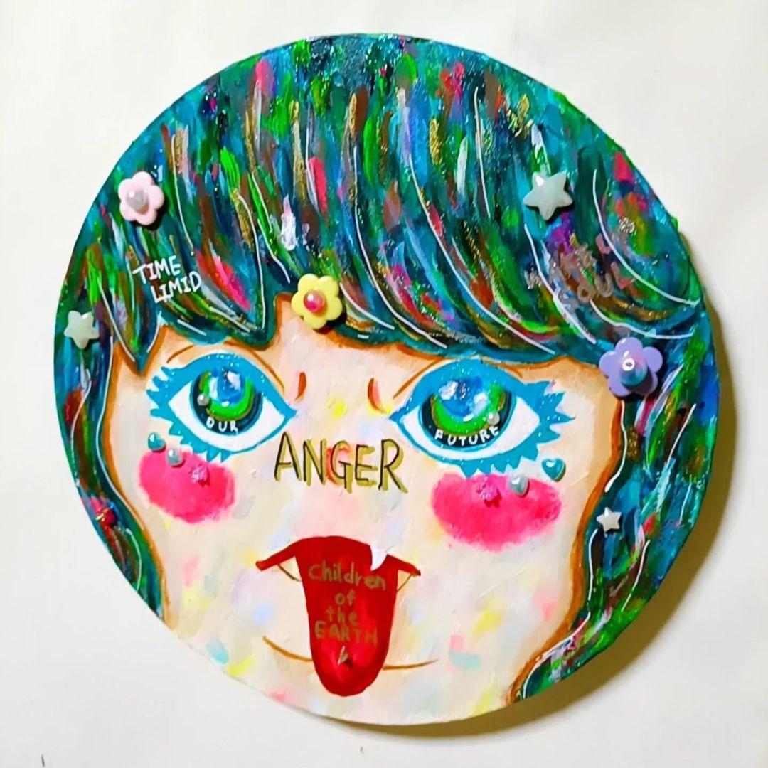 【一点物現代アート】Children of the EARTH【直径25cm】