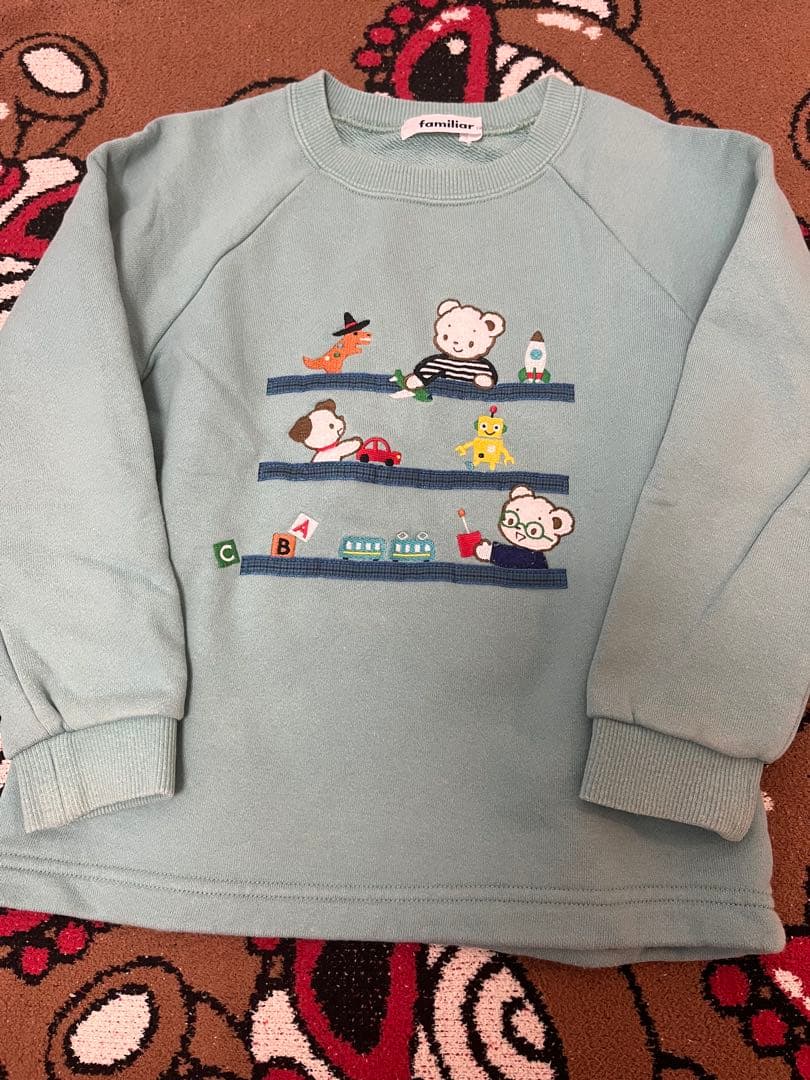 familiar 水色 ファミちゃん長袖 トレーナー120cm