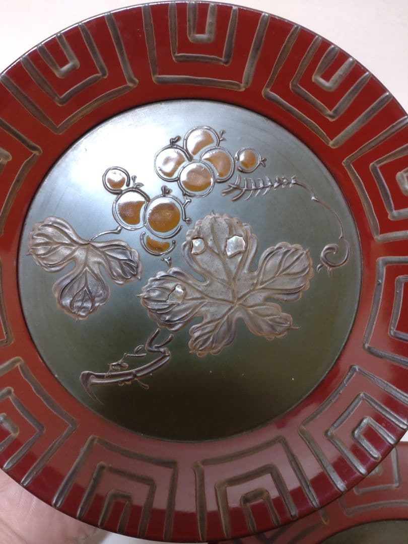 李朝 漆器 皿 螺鈿 11枚 美術 骨董 茶道具