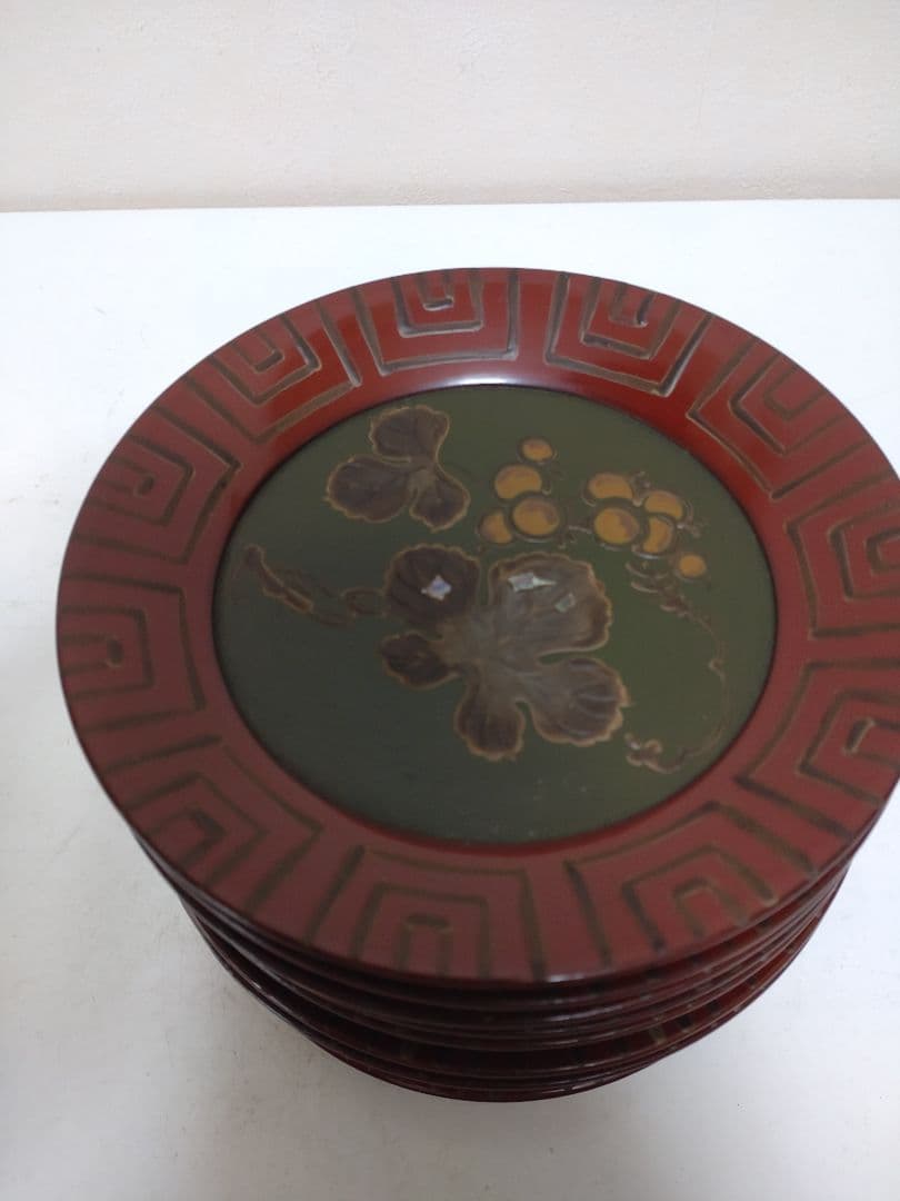 李朝 漆器 皿 螺鈿 11枚 美術 骨董 茶道具