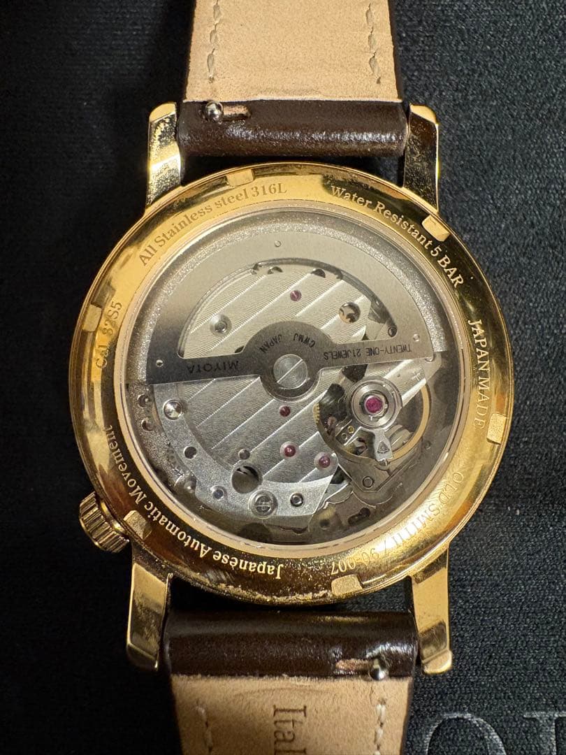 KUOE OLD SMITH 90-007 自動巻き スモールセコンド 黒文字盤