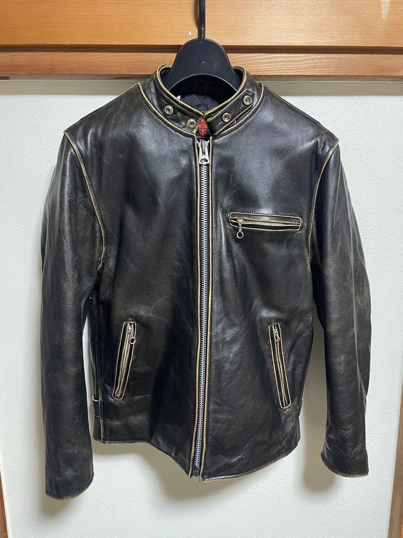 RBC シングルライダース レザージャケット　ダメージ加工　M