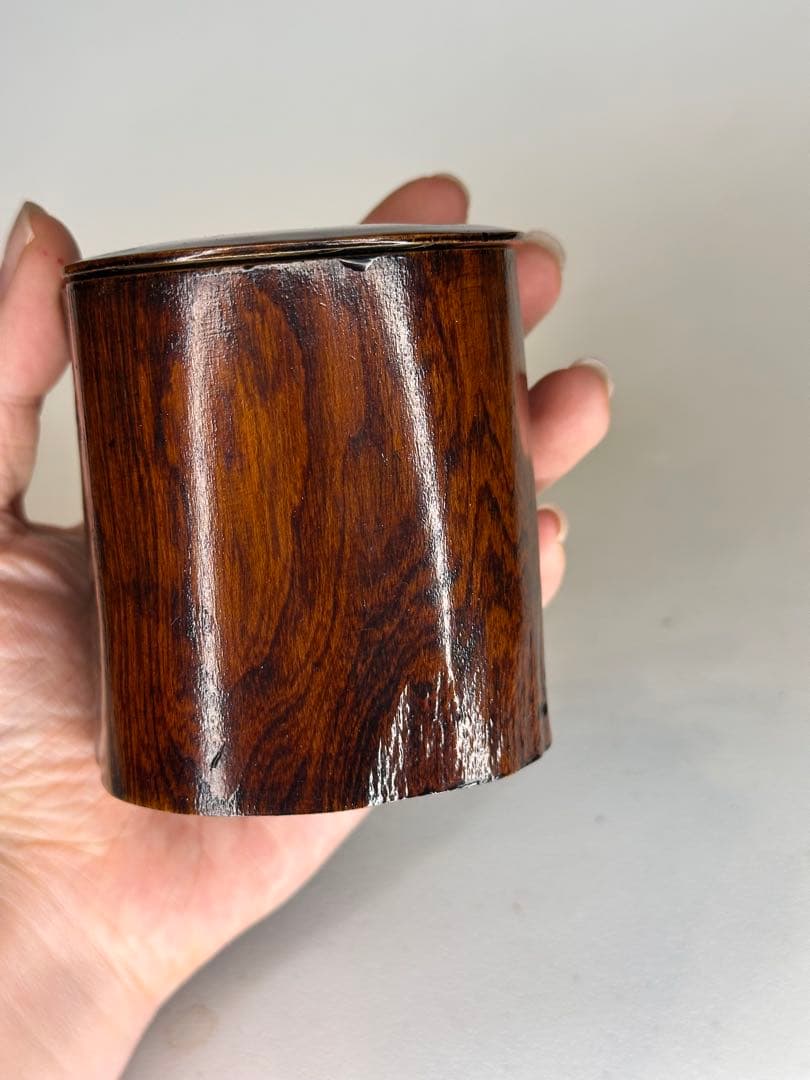 漆器　茶棗 樹根形　内金蒔絵　洒金　款有