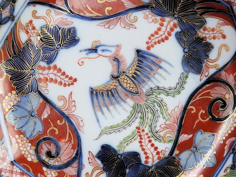 大聖寺伊万里　金襴手　桐に鳳凰の図　八角5寸皿　B232AS-CUr