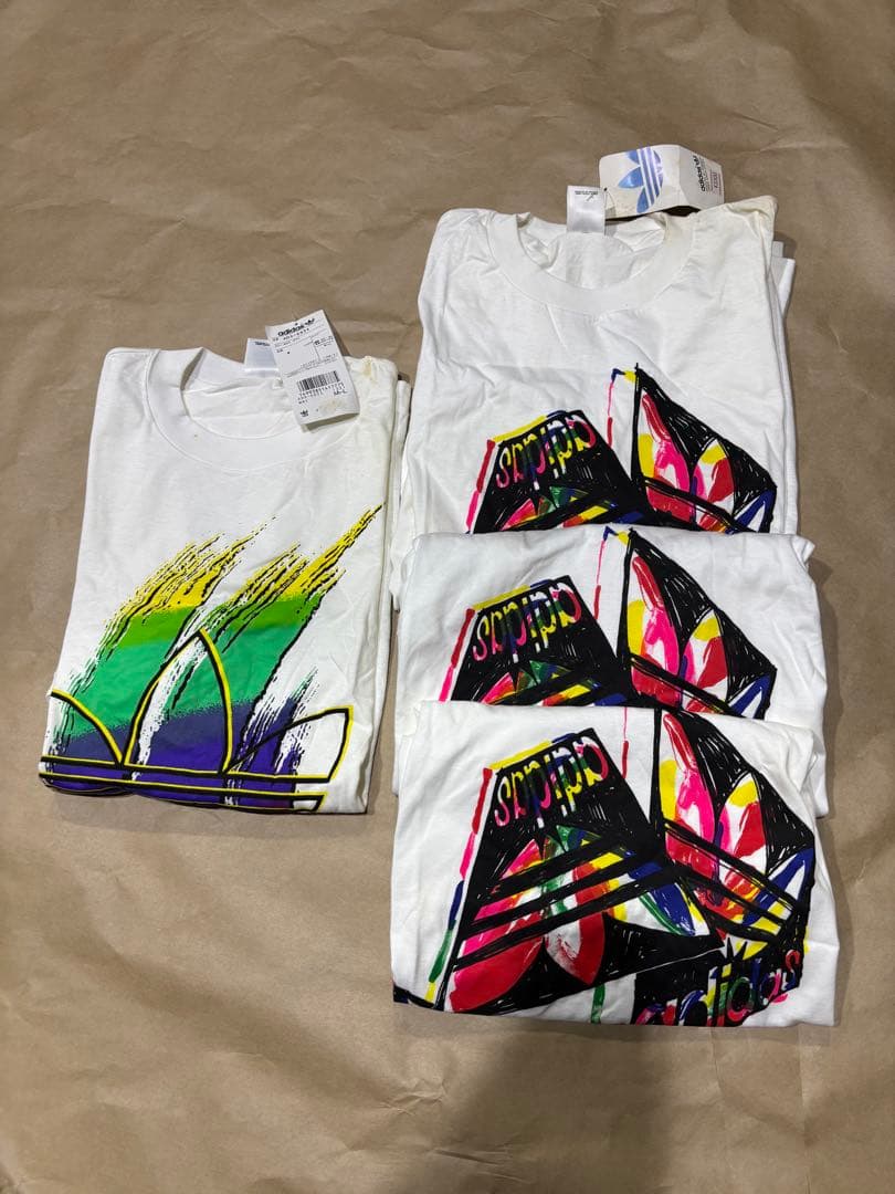 90s アディダス Tシャツ デサント製 　デッドストック　4枚セット