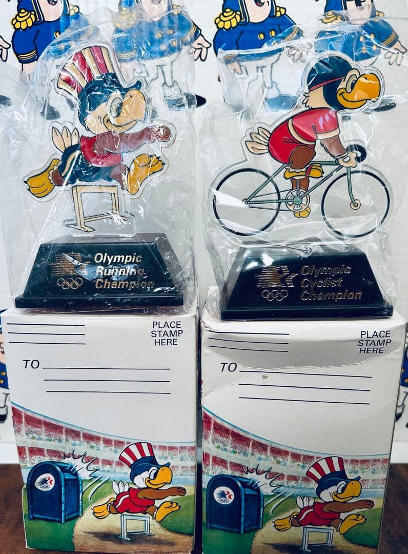 83' ロサンゼルスオリンピックマスコット イーグルサムトロフィー 5種セット