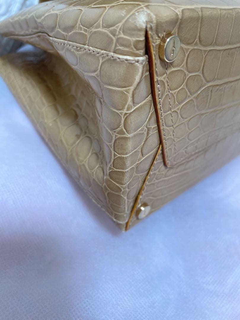 【美品】サルヴァトーレフェラガモ　2way型押しハンドバッグ