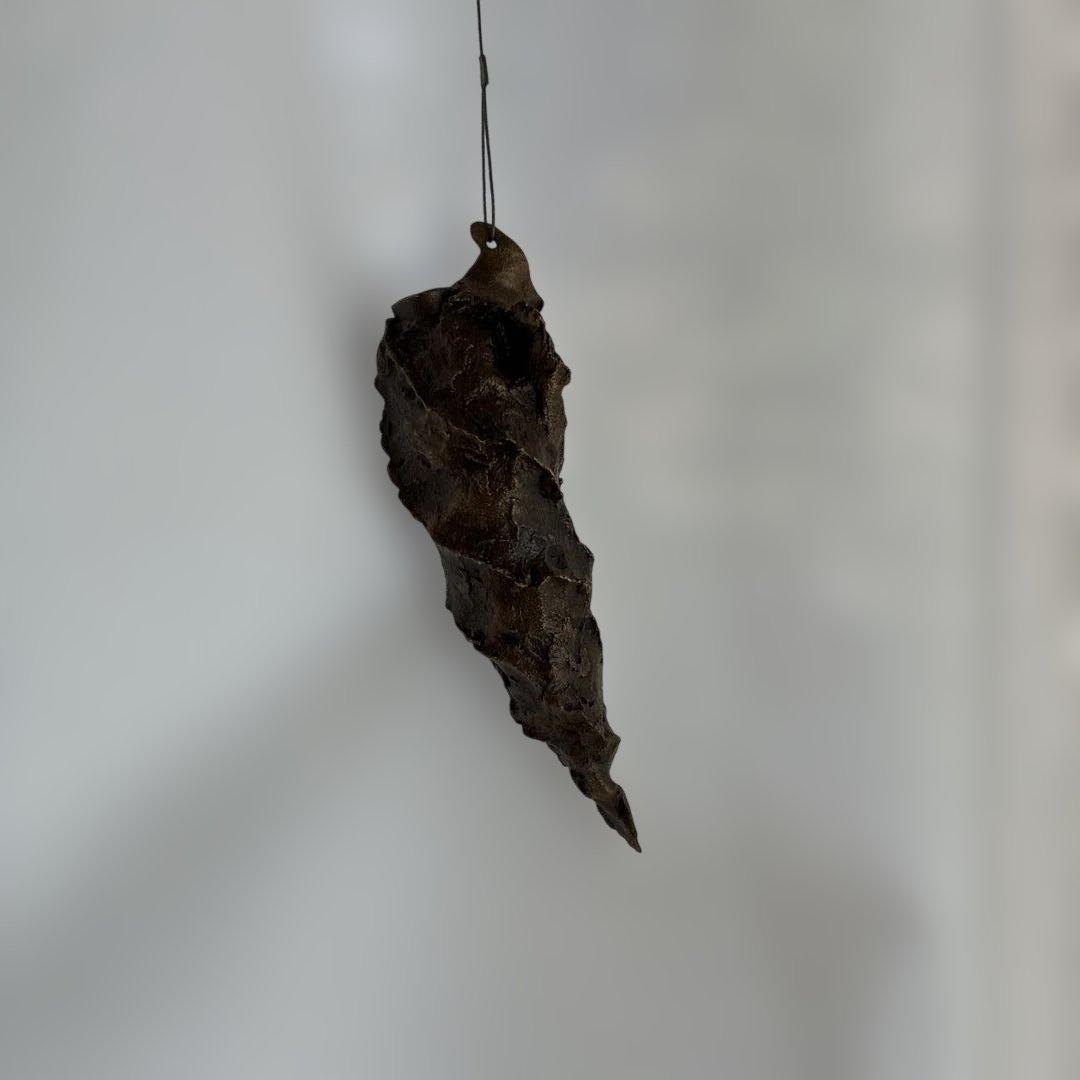 高岡銅器　ミノムシ　一輪挿し　いぶし金