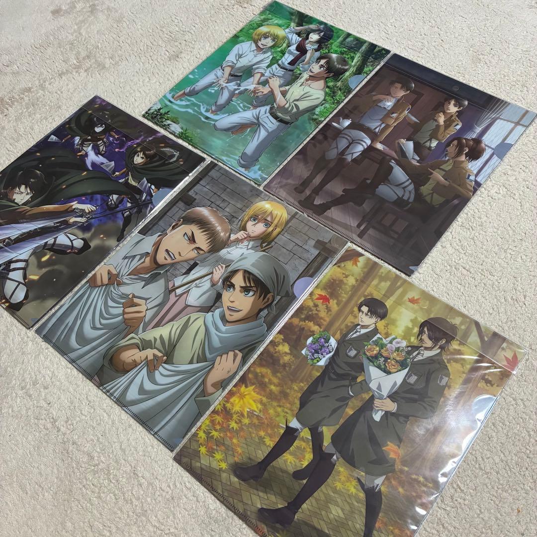 希少品★未使用品★計15枚★進撃の巨人★A4クリアファイルセット★リヴァイ