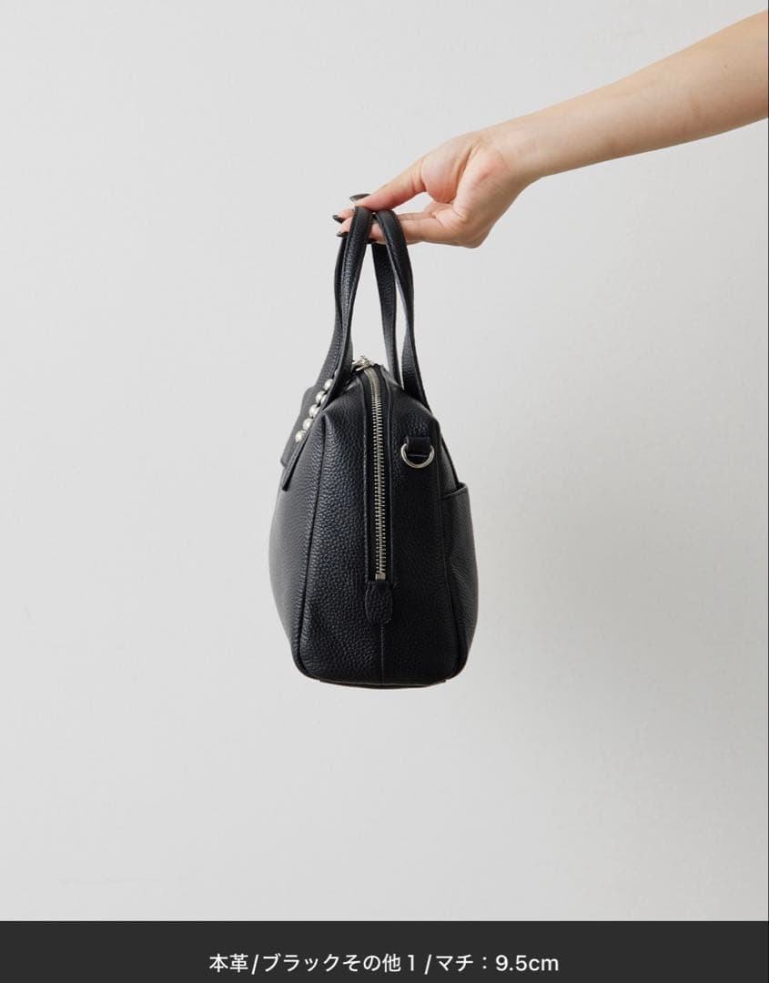 イアパピヨネ★本革/ショルダー付き スタッズボストンバッグ