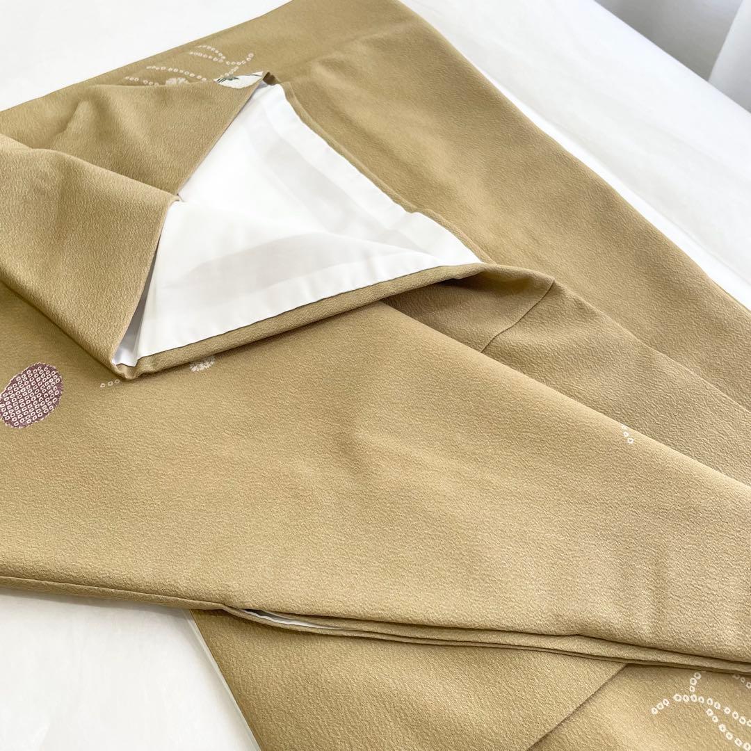 【高島屋】　洗える着物　化繊　袷　小紋　着物　縮緬風　とび柄