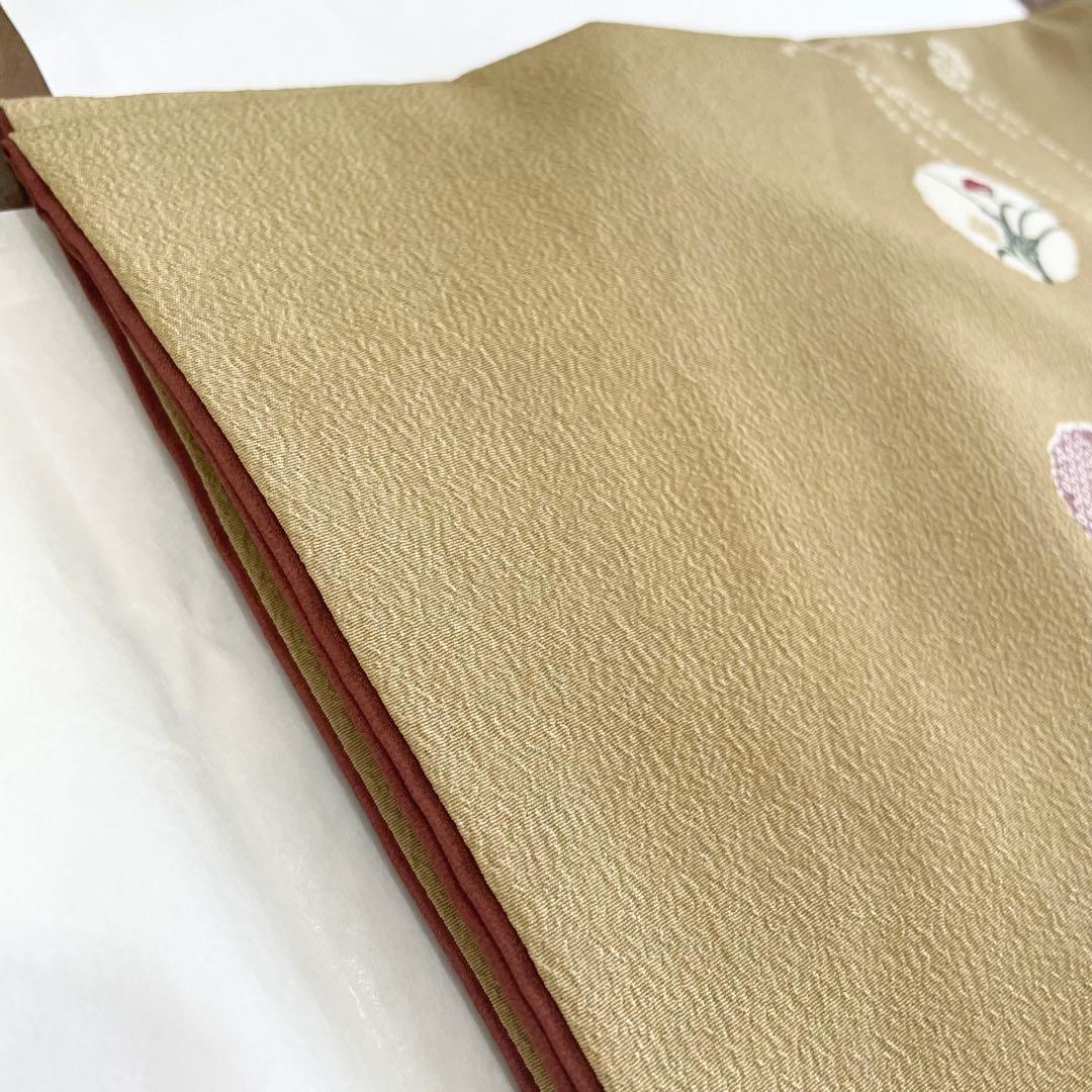 【高島屋】　洗える着物　化繊　袷　小紋　着物　縮緬風　とび柄