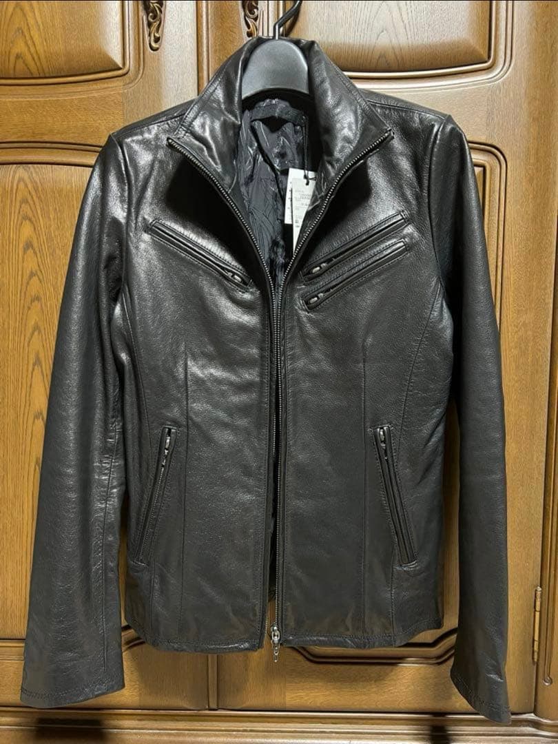 【処分価格】【FUGA】未使用品　黒レザー シングルライダースジャケット
