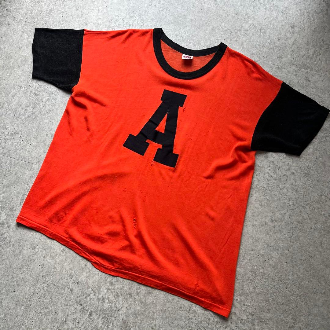 60s MASON フットボールTシャツ USA製 袖裾シングルステッチ