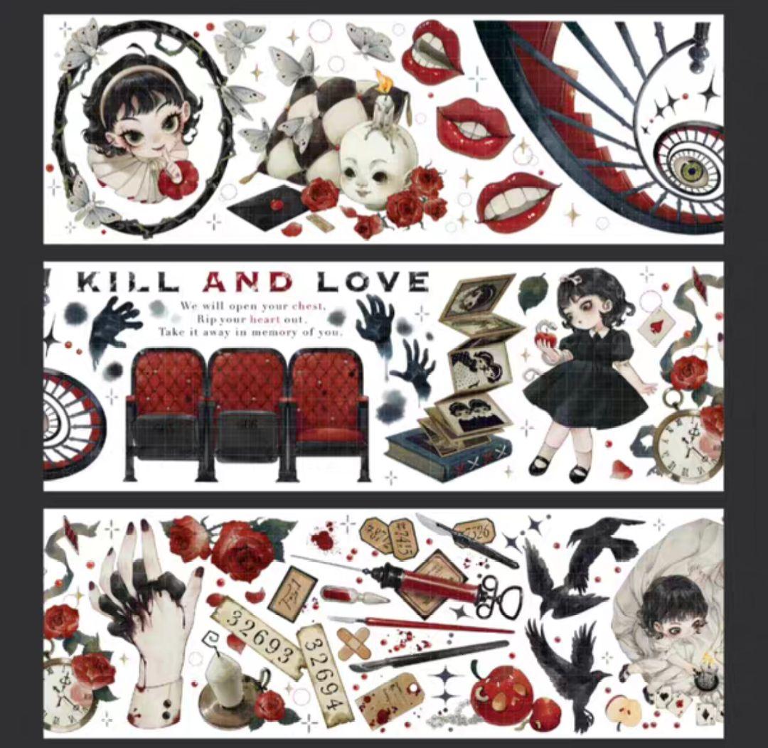 巻売 589★ 海外 マスキングテープ マステ PET 装飾 人物 贝壳光