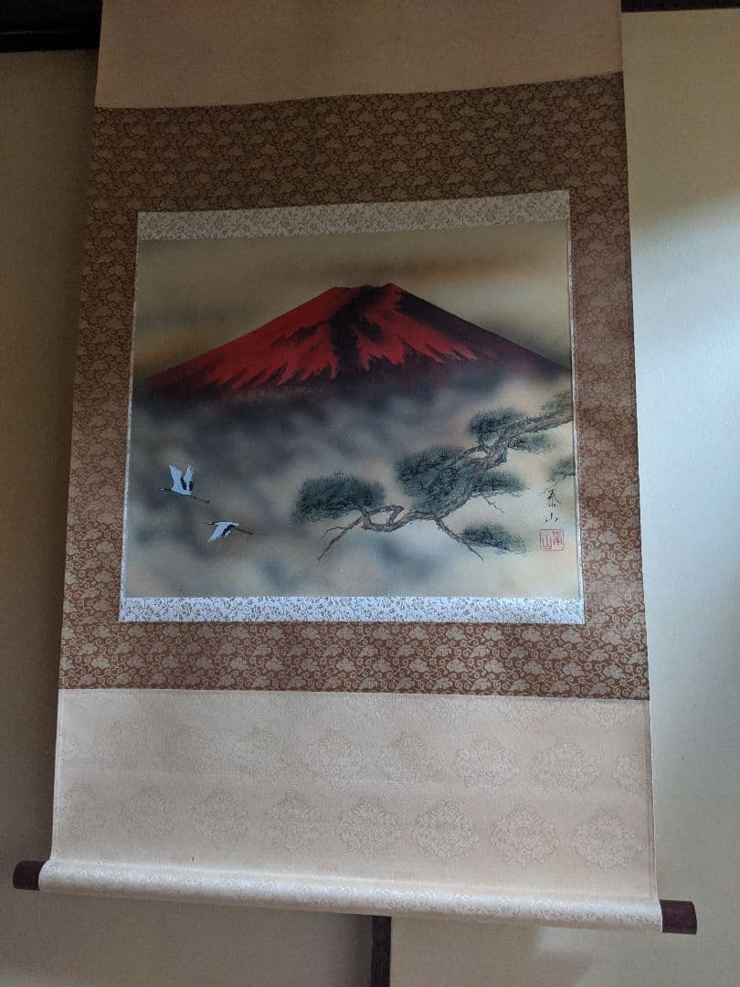 ※骨董品※赤富士作者金子泰山