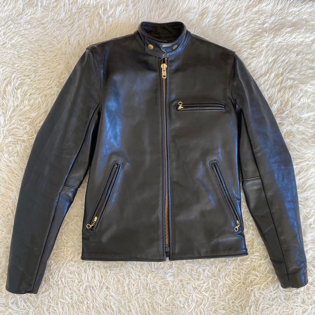 【美品】バンソン　タイプB ライナー付　シングルライダース　34 ブラック