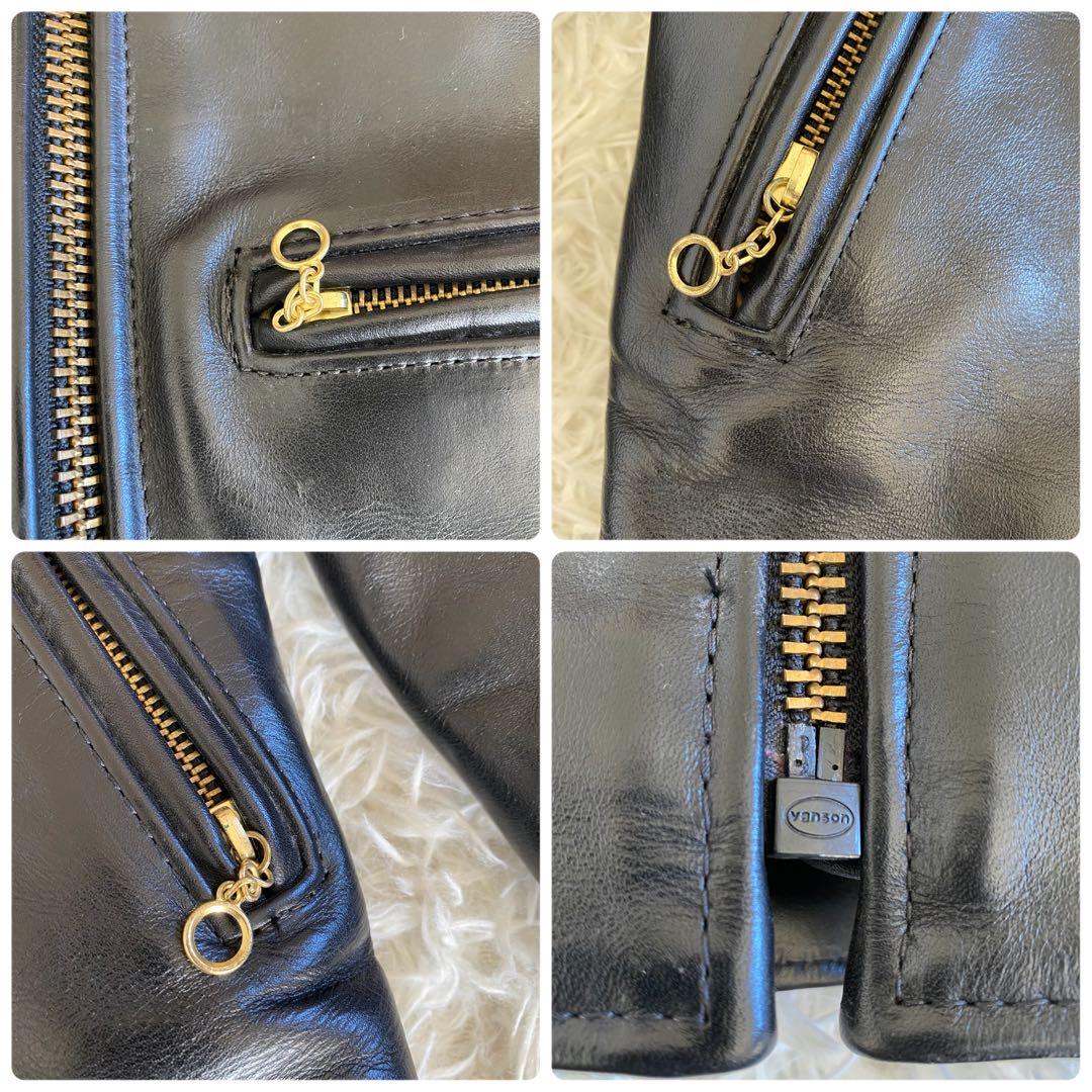 【美品】バンソン　タイプB ライナー付　シングルライダース　34 ブラック