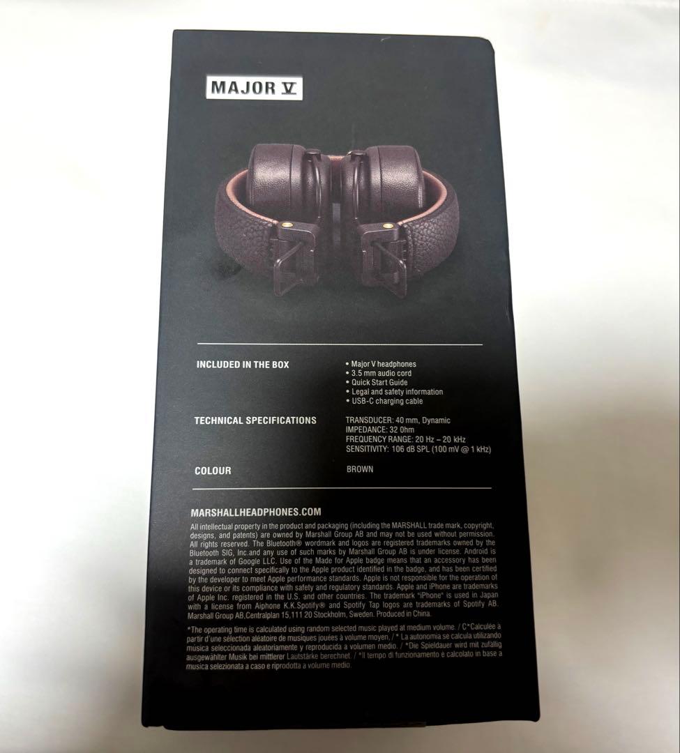 Marshall Major V ワイヤレスヘッドホン ブラウン