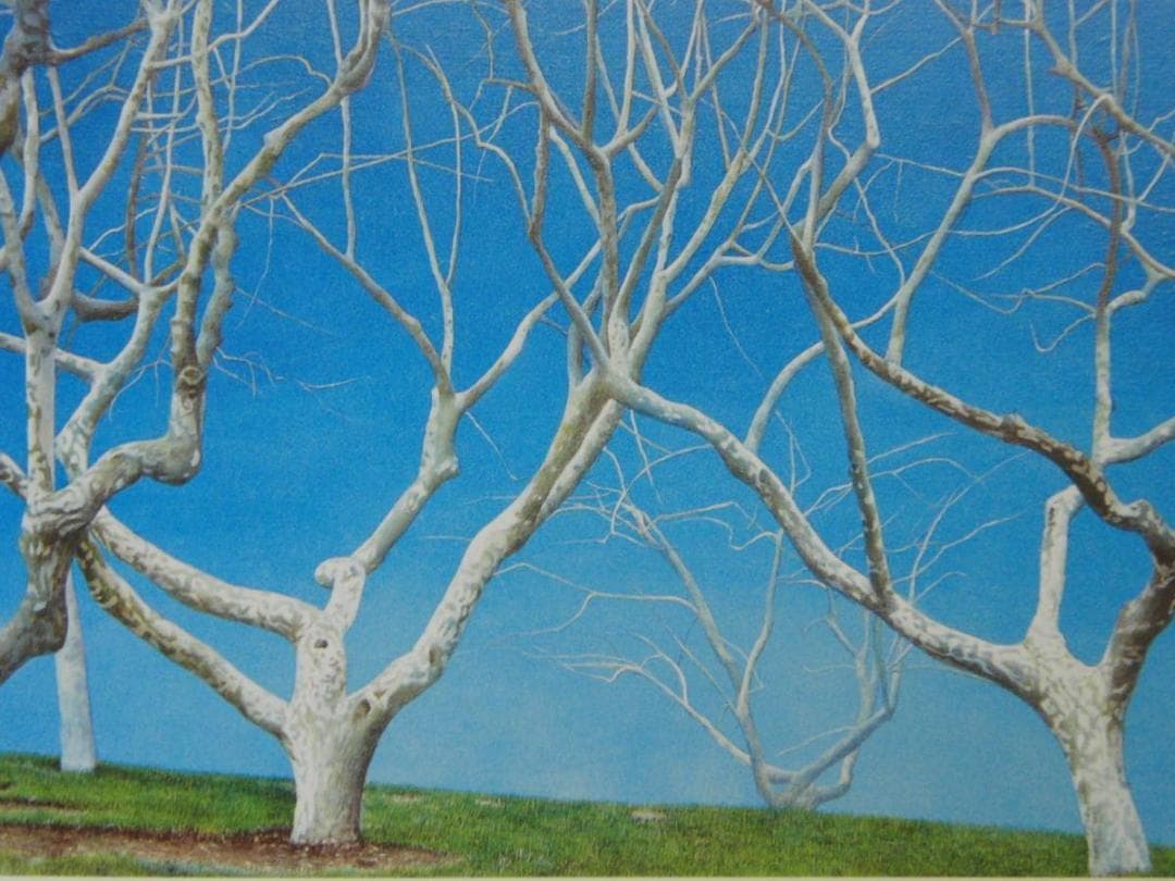 川村悦子、【沈黙と青空】、希少な額装用画集より、新品額装付、状態良好