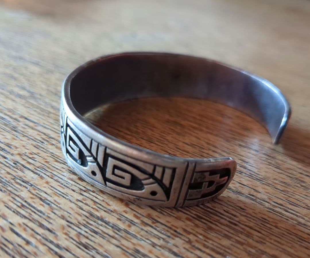 ホピ族 JasonTakala ジェイソンタカラ 14K シルバーバングル