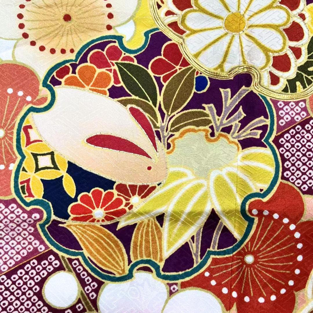 ≪早い者勝ち≫【美品】 振袖 正絹 成人式 古典柄 振袖単品 黄 S*45 ●