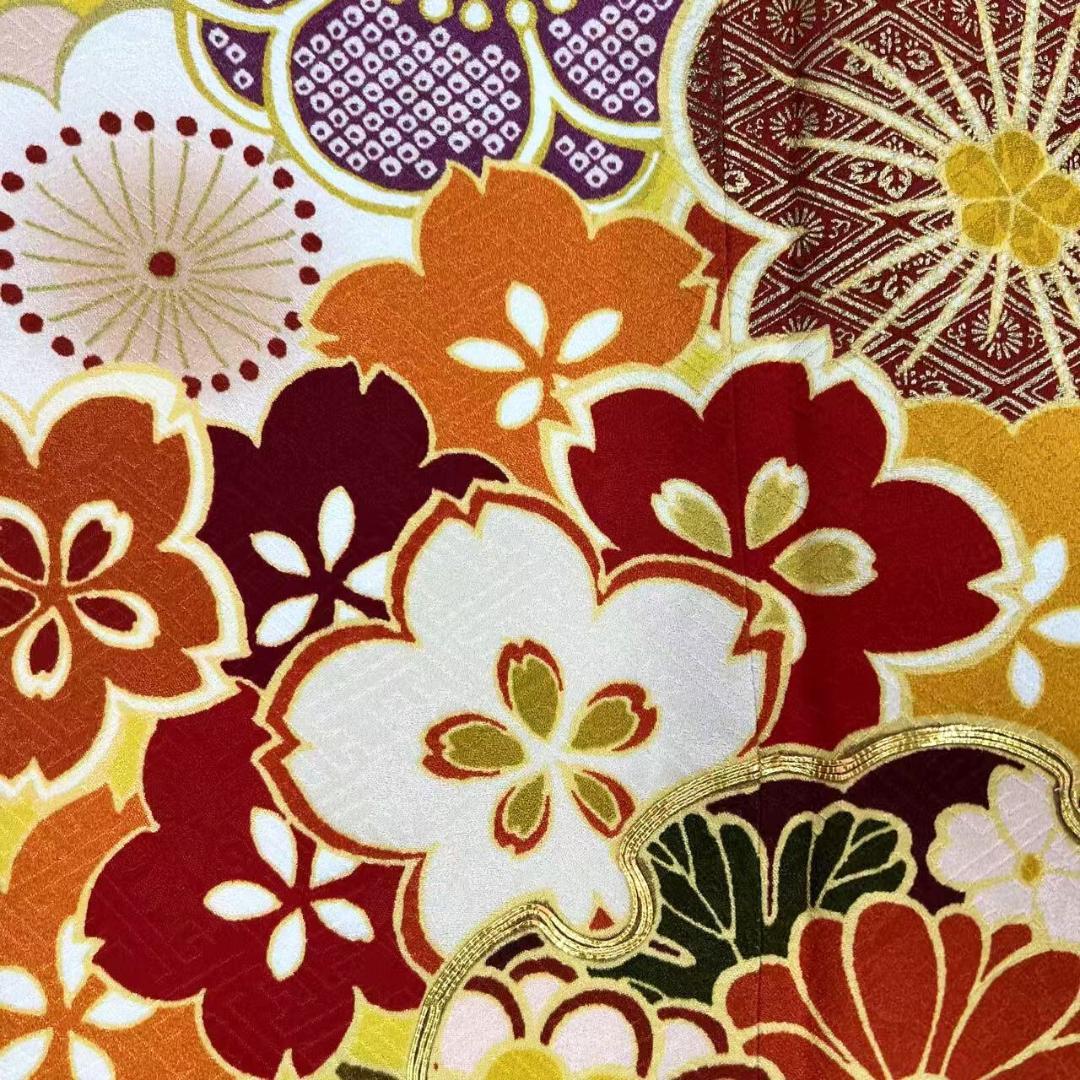 ≪早い者勝ち≫【美品】 振袖 正絹 成人式 古典柄 振袖単品 黄 S*45 ●