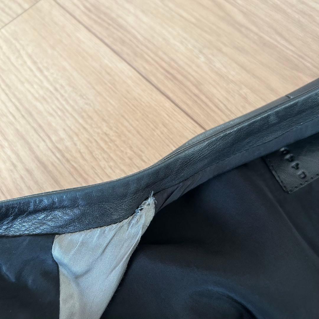 10sei0otto レザージャケット　ノーカラー　ブラック